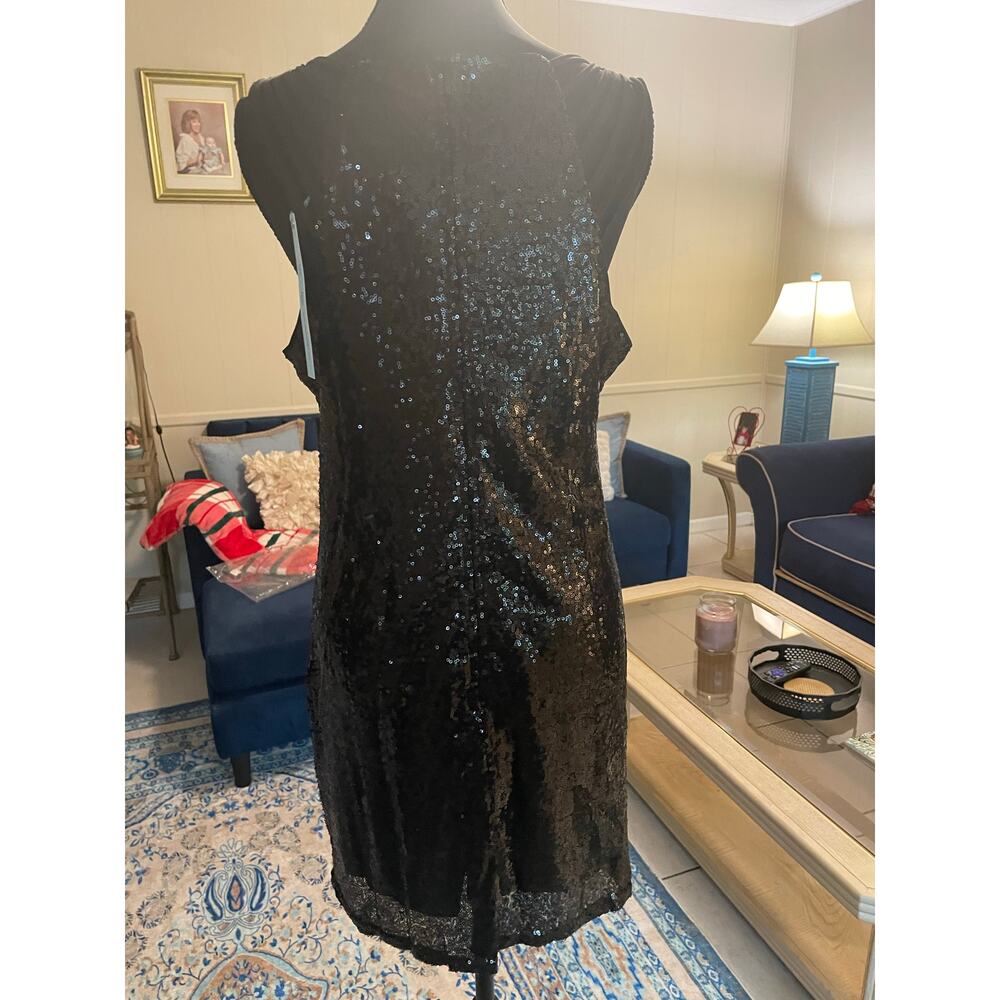 Women’s She And Sky Black sequenced Cocktail Dress Size Medium - Picture 5 of 9